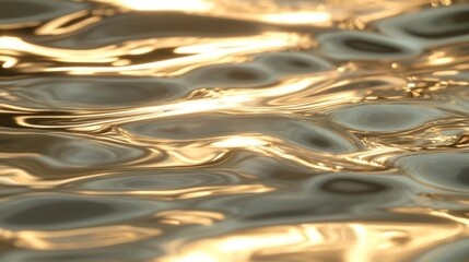 Abstract Rippling Water Surface with Golden Light Reflections