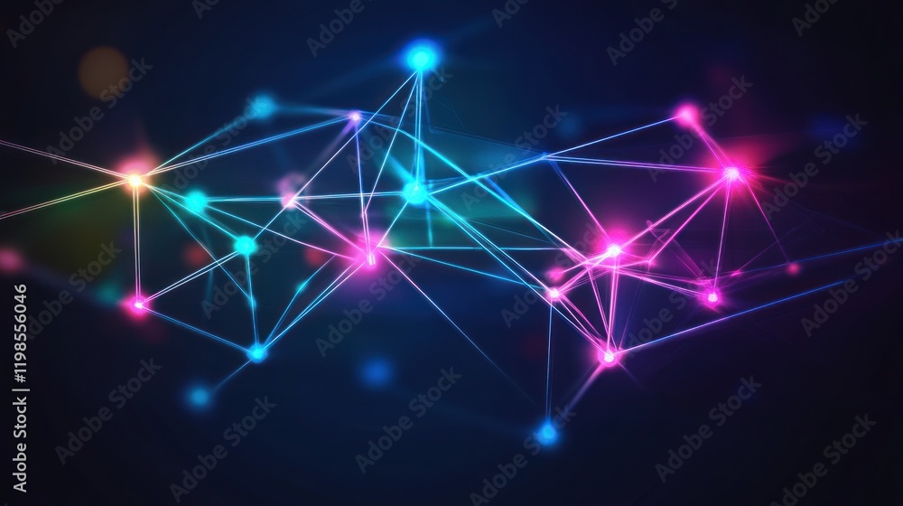 Poster abstract network connections: digital nodes and luminescent lines