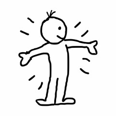 A hand-drawn pixel art design depicting an enthusiastic person with expressive features and vibrant colors, showcasing excitement and passion in a unique, artistic style. 