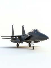 Advanced Combat Aircraft on White Studio Background