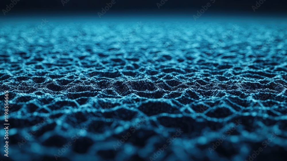 Poster dust pollution idea. abstract view of water surface with intricate patterns and vibrant blue tones.