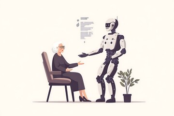 Friendly interaction between a robot and an elderly person