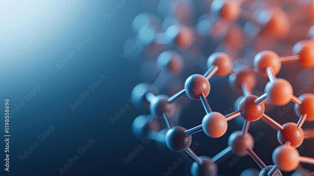 Poster dust pollution concept. close-up of a molecular structure showcasing intricate details and vibrant c