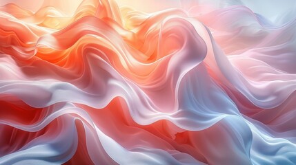 Obraz premium Serene Flowing Fabric Pastel Pink Orange Blue Drapes