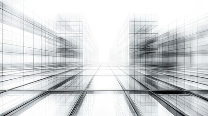 Fototapeta premium Abstract glass buildings, architectural sketch.