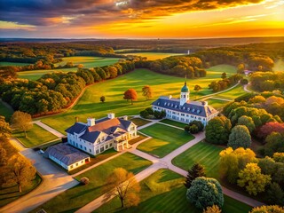 Eisenhower National Historic Site Aerial Drone Photography: Serene Landscape