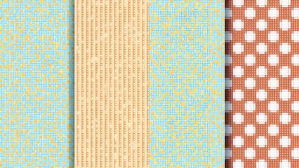 Abstract Geometric Seamless Pattern Set with Bold, Modern Designs in Vector