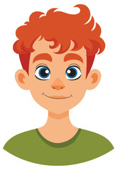 Smiling Red-Haired Boy Illustration