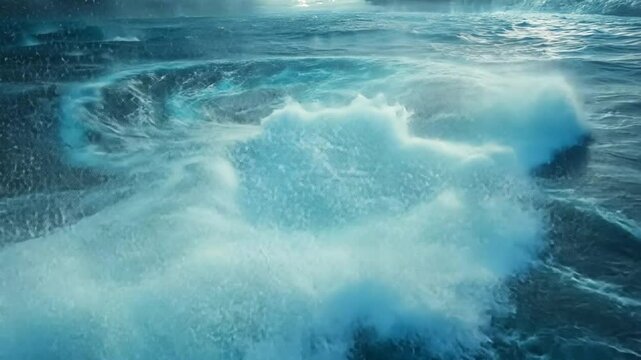 a large whirlpool in the middle of the ocean footage