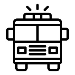 Fototapeta premium Fire truck icon. Vector line icon