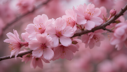 Obraz premium cherry blossom. pink cherry blossoms in spring