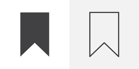 Bookmark icons. flat and line style set