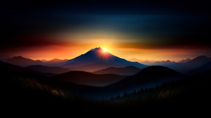 Majestic Sunrise Over the Cascade Mountain Range