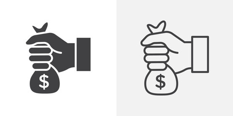 Investment icons. flat and line style set