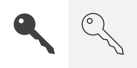key icons. flat and line style set