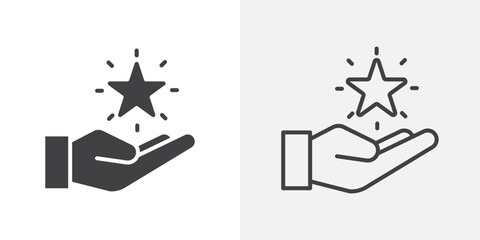 Naklejka premium Loyalty program icons. flat and line style set