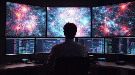 Creative data visualization engineering in a multiscreen digital art lab environment