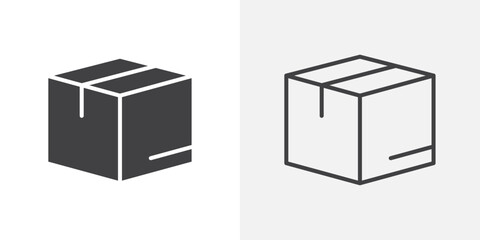 Package icons. flat and line style set