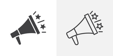 Promotion icons. flat and line style set