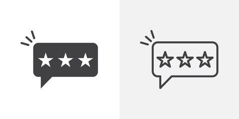 Review icons. flat and line style set