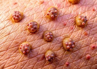 Aerial Drone View of Warts on Skin, Medical Dermatology Image