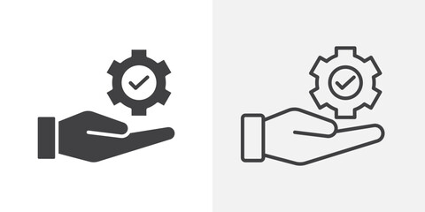 Solution Provide icons. flat and line style set
