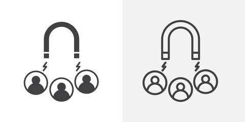 User engagement icons. flat and line style set