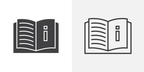 User guide icons. flat and line style set