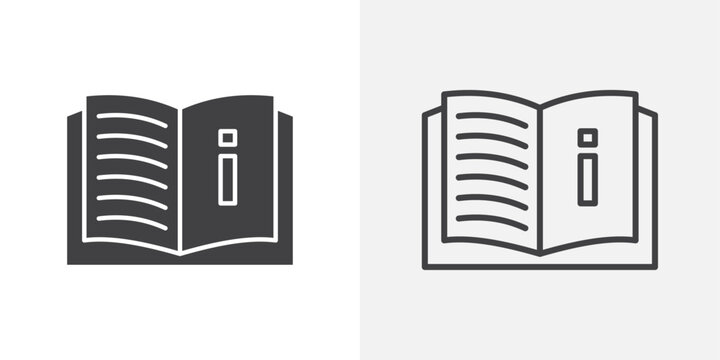 User guide icons. flat and line style set