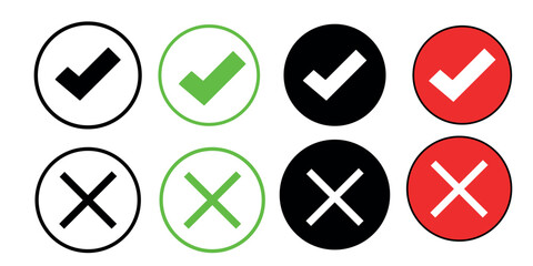 Cross, check icon silhouette design Art & Illustration 