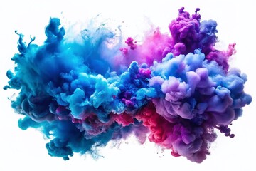 Aerial View Abstract Watercolor Backgrounds: Blue & Violet Stains Set for Design