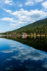 Fototapeta premium landscape with lake and mountains