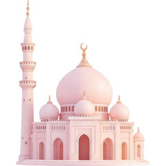 Obraz premium Pink and White Mosque