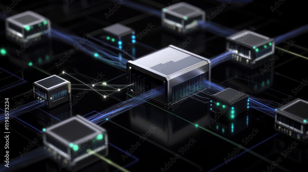 Poster network data server blockchain technology digital cyber infrastructure