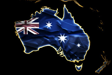 Abstract australia flag map