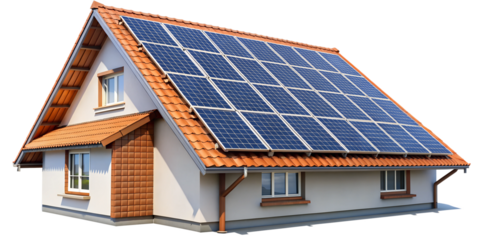 solar panels on a roof