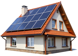 solar panels on roof