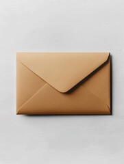 Minimalist isolated envelope mockup on a clean white backdrop, perfect for branding and stationery design presentations.