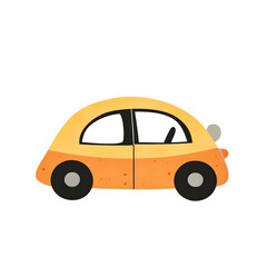 Fototapeta premium Muted Orange Geometric Car Design with Dots for Children's Art