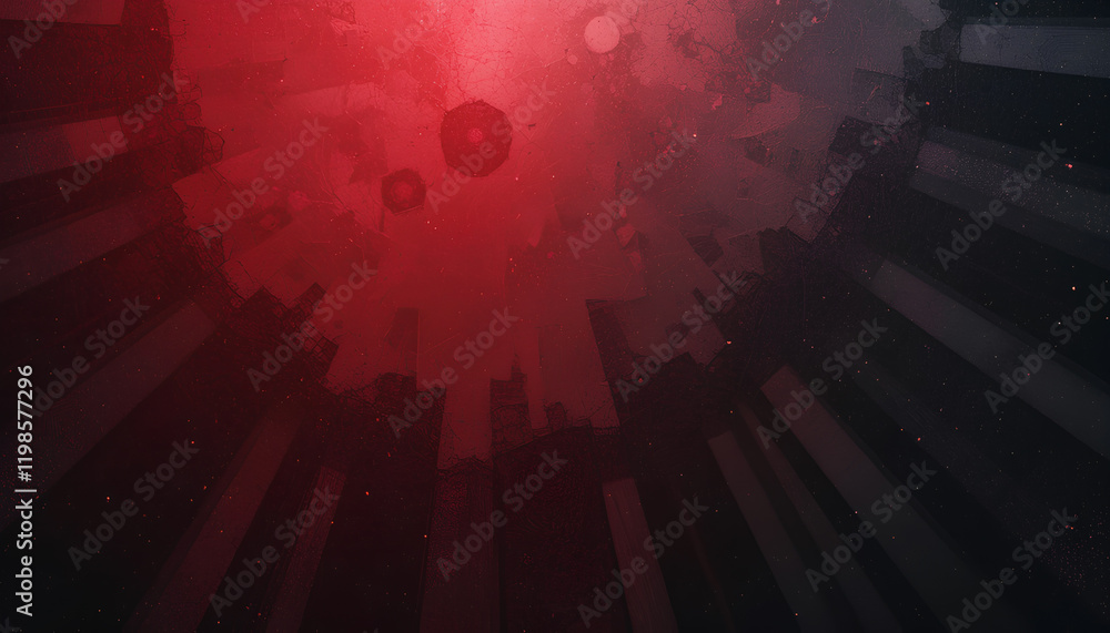 Leinwandbilder abstract red and black background with rays and copy space.