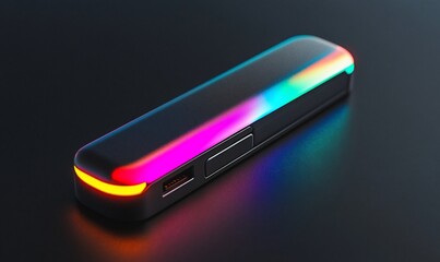 Colorful device on dark background