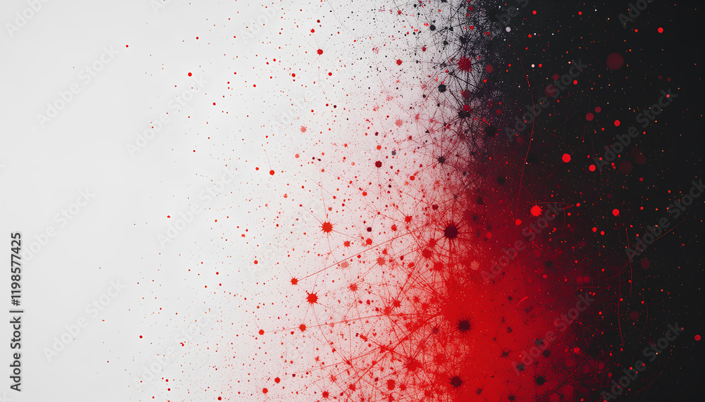 Poster red paint splashes background. red and black watercolor splash on white background with copy space.