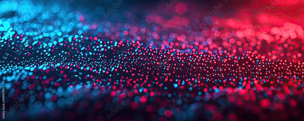 Poster dust pollution idea. colorful abstract background with glowing particles for digital design projects