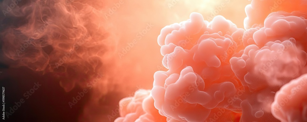 Poster dust pollution concept. abstract image of soft, colorful clouds creating a dreamy atmosphere.