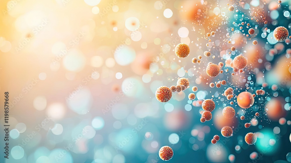 Aufkleber dust pollution idea. abstract representation of microorganisms and particles in vibrant colors and i