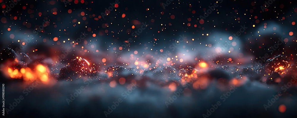 Aufkleber dust pollution idea. an abstract representation of smoke and glowing embers creating a mystical atmo