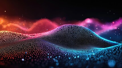 Dust pollution idea. Abstract waves of color and light create a mesmerizing digital landscape.