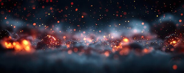 Obraz premium Dust pollution idea. An abstract representation of smoke and glowing embers creating a mystical atmosphere.