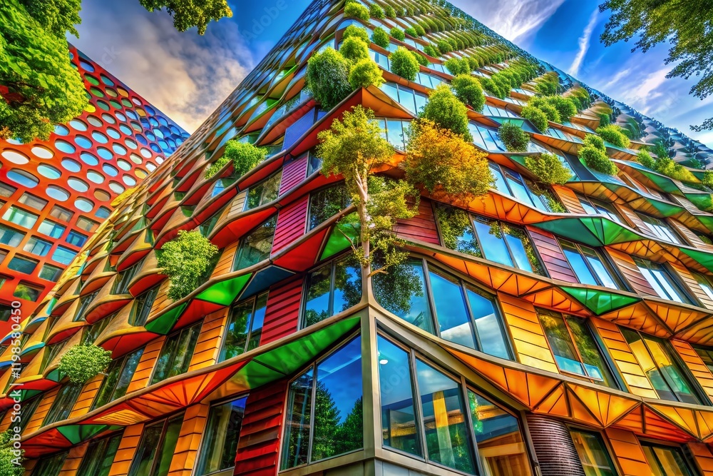 Poster generative ai art: abstract natural patterns in architectural design