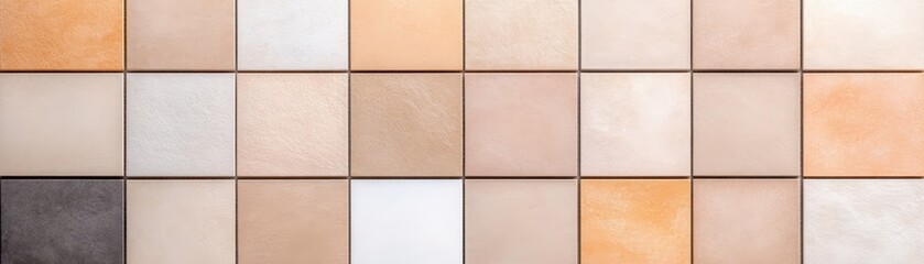 Fototapeta premium Vibrant mosaic tile wall, colorful display of various shapes and sizes
